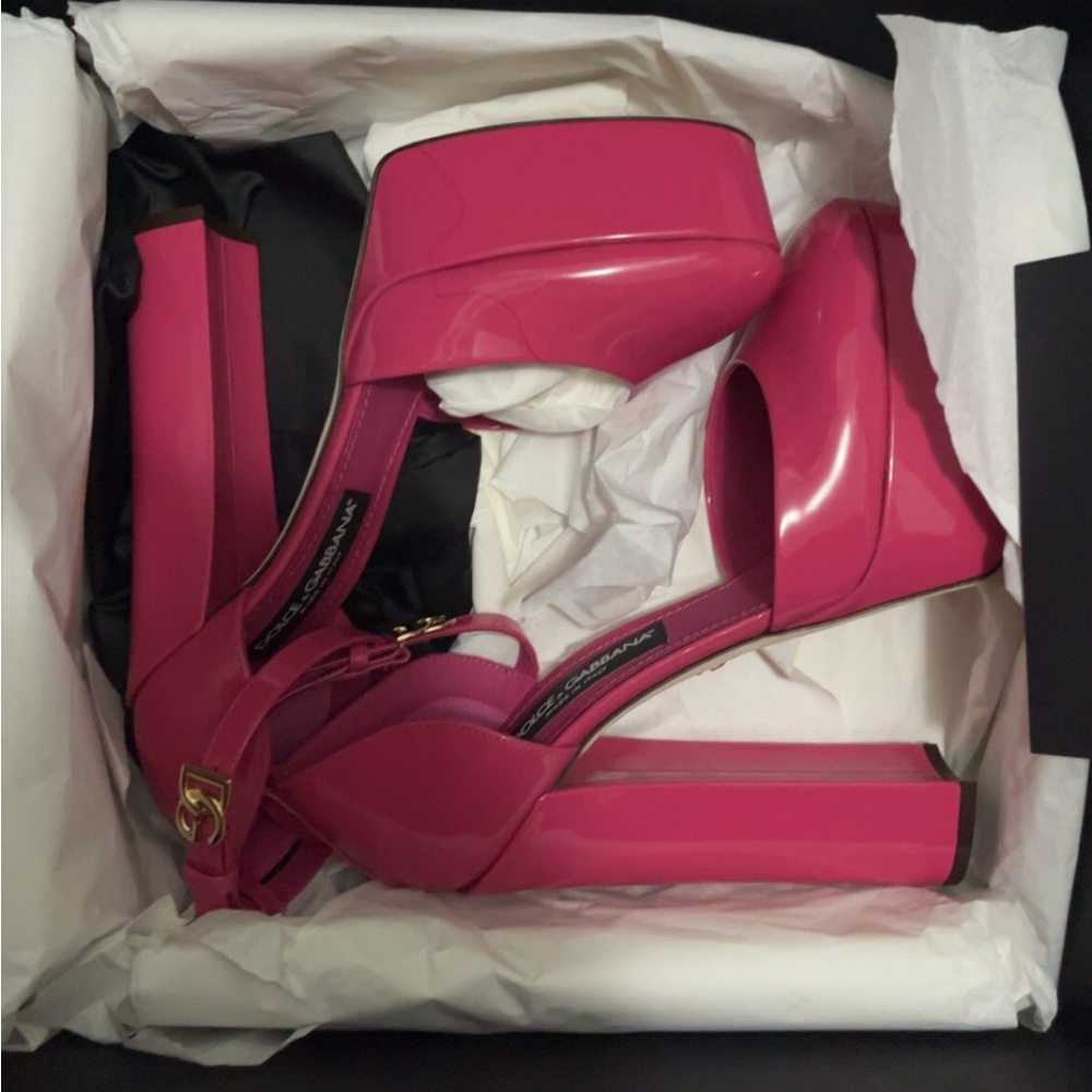 Dolce and Gabbana Platform Leather Sandals